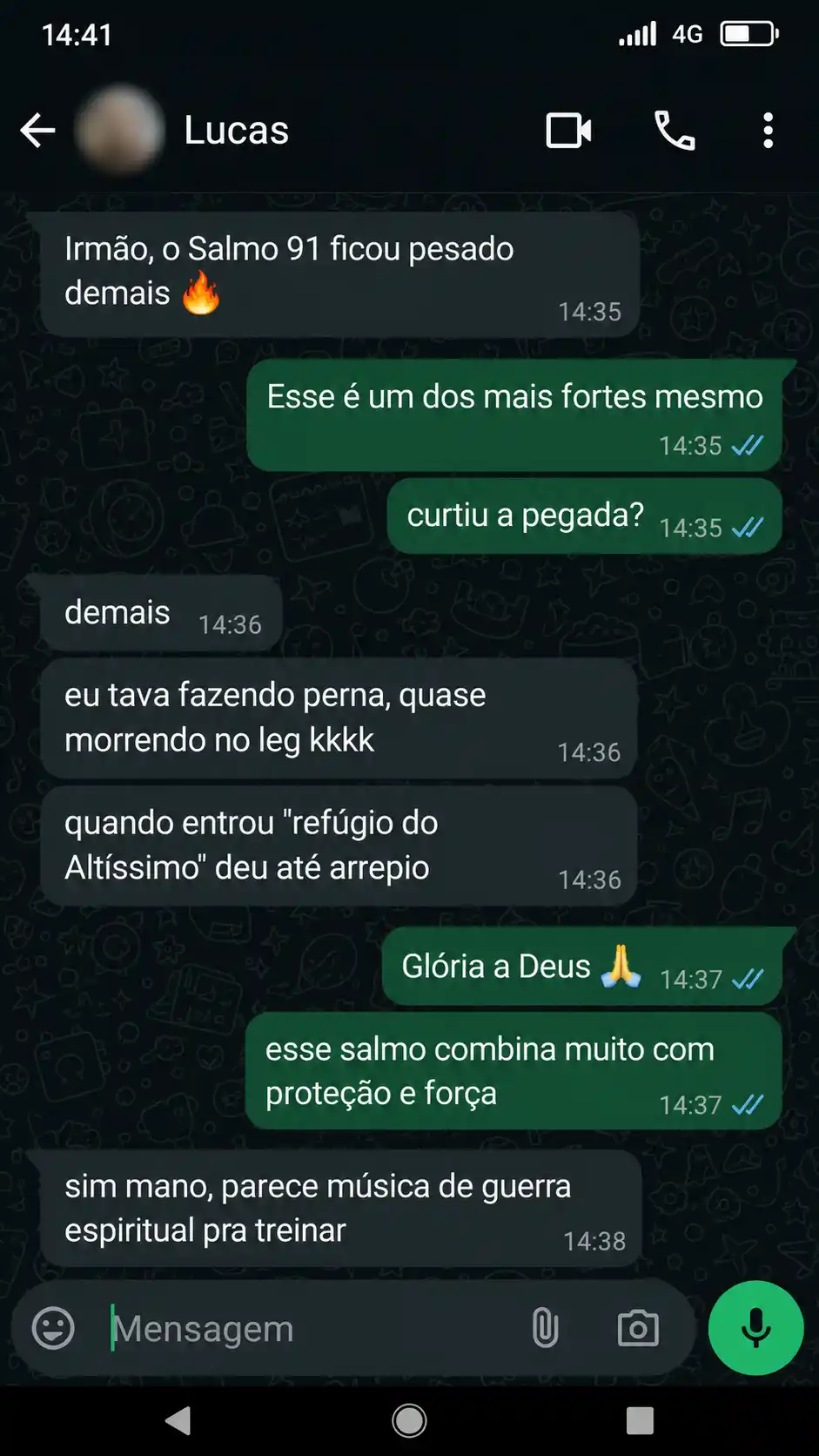 Conversa com Lucas sobre o Salmo 91